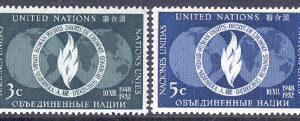 FN New York – M   17-18 Människorättsdagen 1952, 2 kpl**