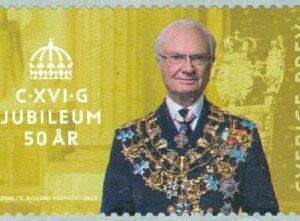 Carl XVI Gustaf 50 år som statschef – rullfrimärke Sverige brev