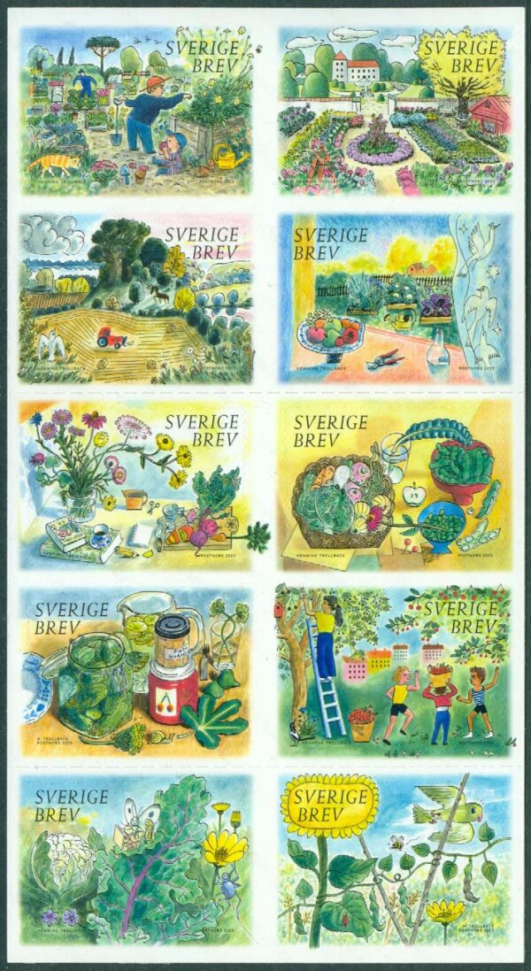 Häfte Skördeglädje (10 märken Sverige brev)