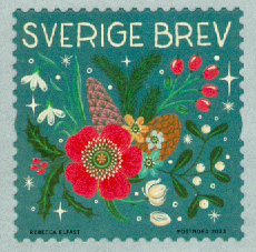 Vinterblommor, rullfrimärke Sverige brev