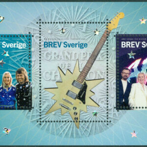 ABBA – Waterloo 50 år, miniark (3 märken Sverige brev)