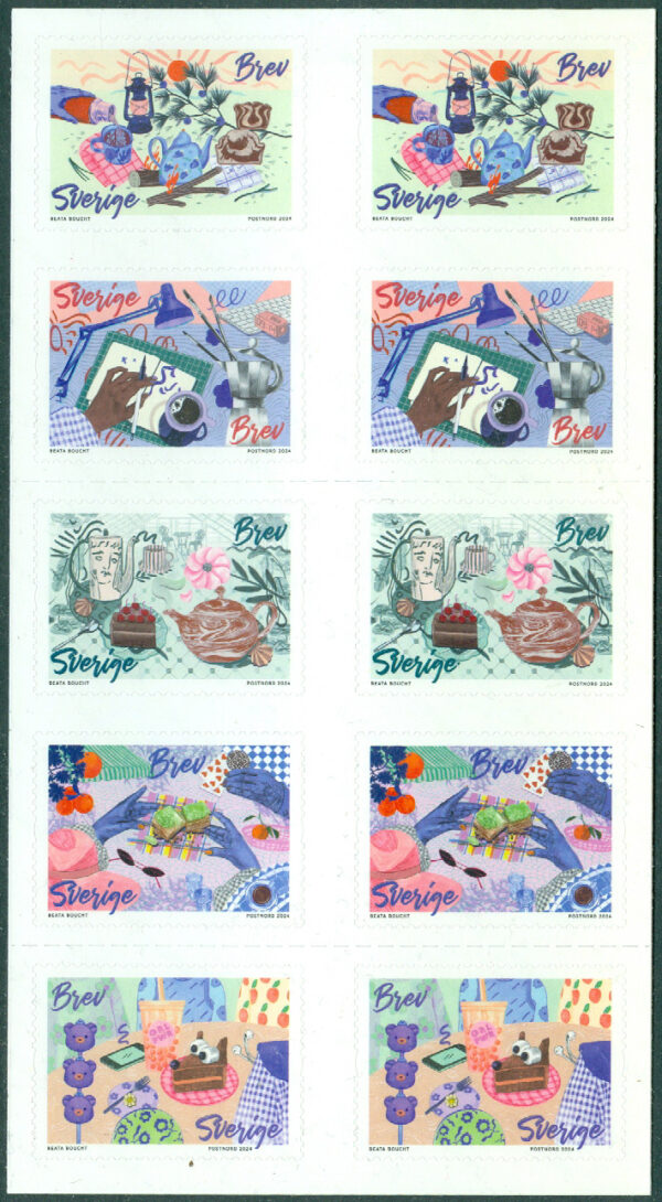 Häfte Fikastund (10 märken Sverige brev)
