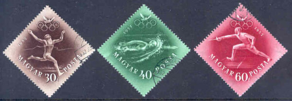 Ungern - M 1247-1249 OS Helsingfors, Löpning, Simning, Fäktning, 3 olika