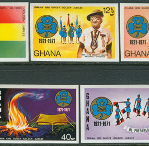 Ghana – M  434-438 B Scouting i Ghana 50 år, fin serie 5 kpl **