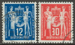 DDR – M  243-244 Fackföreningskonferans 1949, 2 kpl