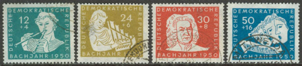 DDR - M  256-259 J S Bach död i 200 år, vacker serie 4 kpl