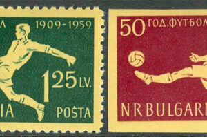 Bulgarien – M 1135-1136 Fotboll i Bulgarien 50 år, 2 kpl **