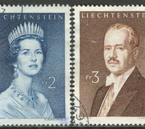 Liechtenstein – M  402-403 Fursteparet Gina och Franz Josef II, 2 kpl stpl