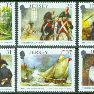 Jersey – M  533-538 Viceamiral P D´Auvergne död 175 år, 6 kpl **