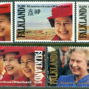 Falkland Islands – M  552-556 Drottning Elisabeth II 40 år på tronen, 5 kpl **