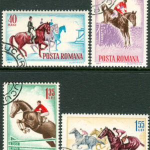 Rumänien – M 2276-2279 Hästar – Ridsport, 4 kpl