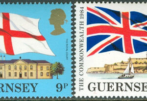 Guernsey – M  284-285 Postkonferans – Flaggor – England & Storbritannien, 2 kpl **