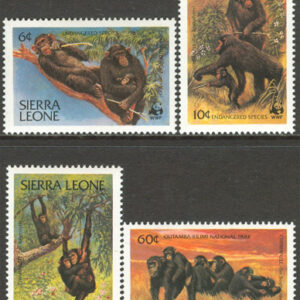 Sierra Leone – M  713-716 Schimpanser – Naturskydd – WWF, 4 kpl **