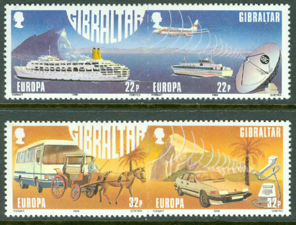 Gibraltar - M  544-547 Europa CEPT 1988 Transport, 2 st par kpl **