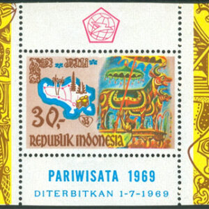 Indonesien – M Bl  15 Turism, vackert Block **