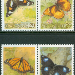Micronesien – M  340-343 Fjärilar, frim.utst. HONG KONG 94, 2 par kpl **