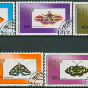 Mongoliet – M 2190-2194 Fjärilar bla Vinbärsfuks, fin serie 5 olika