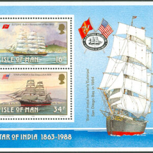 Isle of Man – M BL  10 Segelskepp bla Star of India, Block **