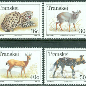 Transkei – M  226-229 Hotade djur, bla svartfotskatt, 4 kpl **