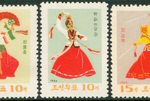 Nordkorea – M  719-723 Folkdanser, 5 kpl (*)