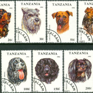 Tanzania – M 1599-1605 Hundar bla Dvärgschnauzer, 7 kpl stpl