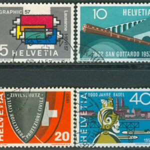 Schweiz – M  637-640 Minnesfrimärken-bla Järnväg, serie 4 kpl