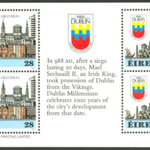 Irland – M  642 Byggnader – Dublin 1000 år, Häftesblock **