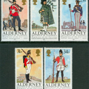 Alderney – M   23-27 Historiska Uniformer, vacker serie 5 kpl **