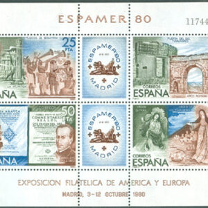 Spanien – M BL  21 Kommunikationer – Utställning, fint Block **