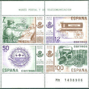 Spanien – M BL  24 Kommunikationer – Post Museum, fint Block **