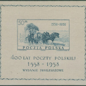 Polen – M BL  22 Hästar – Polsk Post 400 år, vackert Block **