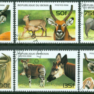 Benin – M  856-861 Hovdjur bla okapi, kudu, buffel, 6 kpl stpl