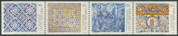 Azorerna - M  442-445 C Konst  - Azulejos - Kakel, 4-strip kpl **