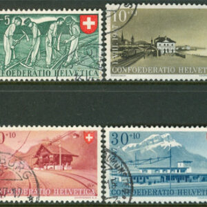 Schweiz – M  480-483 Pro Patria 1947 – Järnväg, fin serie 4 kpl