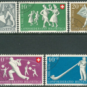 Schweiz – M  555-559 Pro Patria 1951 – Folkspel, fin serie 5 kpl