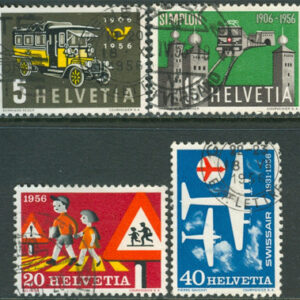 Schweiz – M  623-626 Minnesfrimärken – bla Swissair, serie 4 kpl