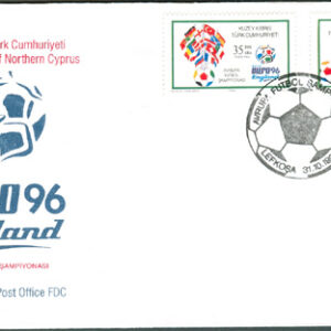 Turk. Cypern – FDC 1996-10-31 –  EM i Fotboll i England 1996, fin serie kpl