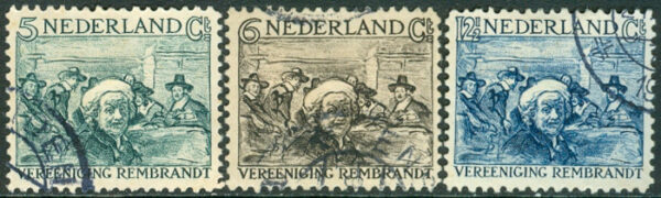 Nederländerna - M  233-235 Rembrandt-föreningen, 3 kpl stpl