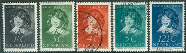 Nederländerna - M  308-312 Voor het Kind 1937, 5 kpl stpl