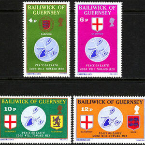 Guernsey – M  125-128 Jul 1975 – Vapen & Flaggor, 4 kpl **