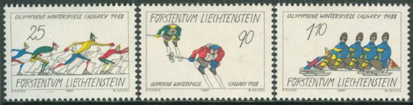 Liechtenstein - M  934-936 OS 1988 i Calgary Skidor, 3 kpl **