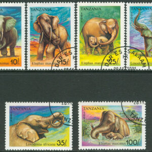 Tanzania – M 1014-1019 Djur – Elefanter, vacker serie 6 olika