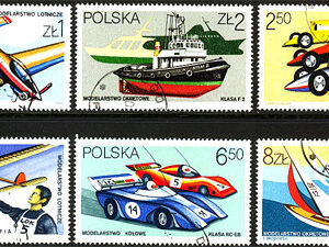 Polen – M 2757-2762 Modellsport bla Bilar & Flygplan, 6 kpl