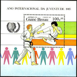 Guinea-Bissau – M BL 267 Kampsport – Barnåret 1985, fint Block **