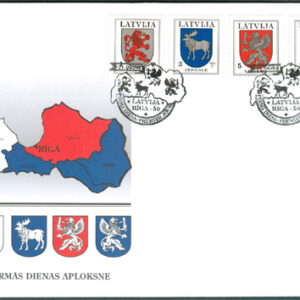 Lettland – FDC 1994-06-21 – Vapen från bla Kurland, fin serie 4 kpl