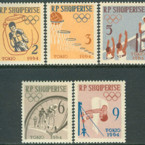 Albanien – M  747-751 A OS i Tokyo 1964 bl.a. cykel, 5 kpl **