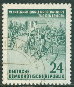 DDR – M  355 Cykel – Fredsloppet 1953, vackert märke