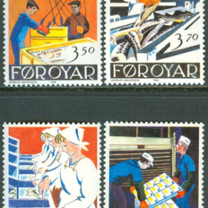 Färöarna – F  196-199 Fiskindustri, 4 kpl **