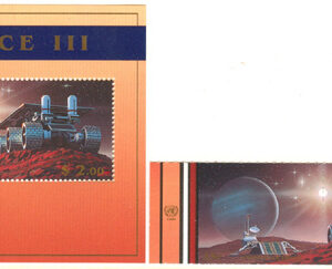 FN New York – M  819-820 BL 16 Rymforskning, fint par kpl + Block **