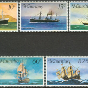 Mauritius – M  411-415 Postskepp bla Secunder, fin serie 5 kpl **